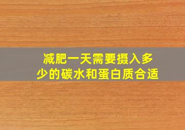 减肥一天需要摄入多少的碳水和蛋白质合适