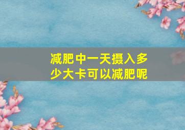 减肥中一天摄入多少大卡可以减肥呢