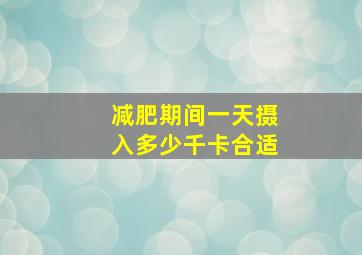 减肥期间一天摄入多少千卡合适