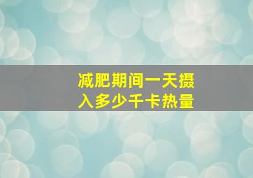 减肥期间一天摄入多少千卡热量