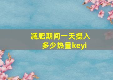 减肥期间一天摄入多少热量keyi