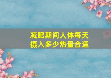 减肥期间人体每天摄入多少热量合适