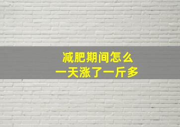 减肥期间怎么一天涨了一斤多