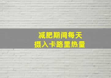 减肥期间每天摄入卡路里热量