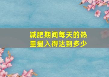 减肥期间每天的热量摄入得达到多少