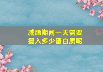 减脂期间一天需要摄入多少蛋白质呢