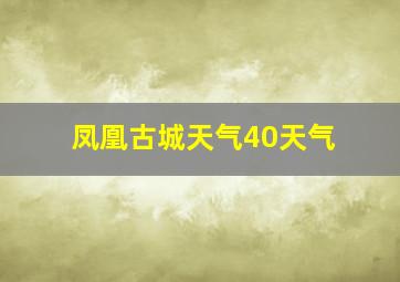 凤凰古城天气40天气