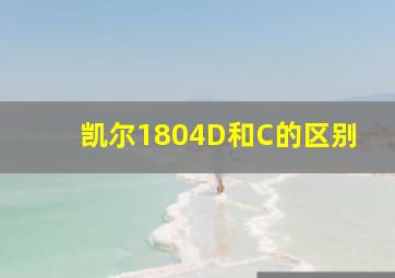 凯尔1804D和C的区别