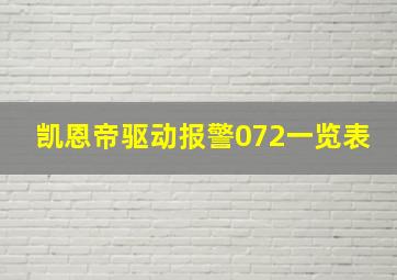 凯恩帝驱动报警072一览表