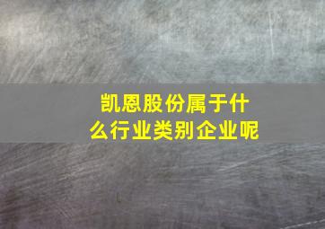 凯恩股份属于什么行业类别企业呢