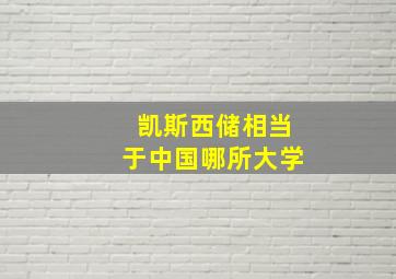 凯斯西储相当于中国哪所大学