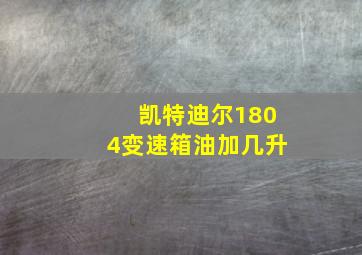 凯特迪尔1804变速箱油加几升