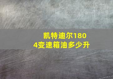 凯特迪尔1804变速箱油多少升