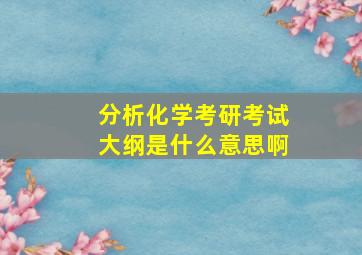 分析化学考研考试大纲是什么意思啊