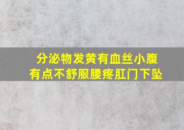 分泌物发黄有血丝小腹有点不舒服腰疼肛门下坠