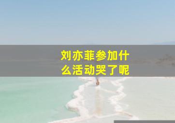 刘亦菲参加什么活动哭了呢