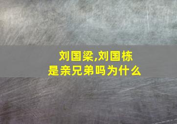 刘国梁,刘国栋是亲兄弟吗为什么