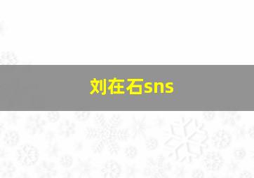 刘在石sns