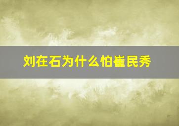 刘在石为什么怕崔民秀