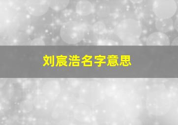 刘宸浩名字意思