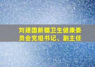 刘建国新疆卫生健康委员会党组书记、副主任