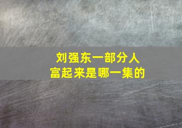 刘强东一部分人富起来是哪一集的