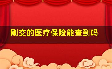 刚交的医疗保险能查到吗