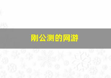 刚公测的网游