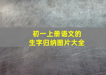 初一上册语文的生字归纳图片大全