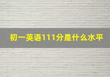 初一英语111分是什么水平