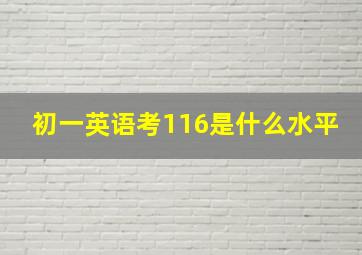 初一英语考116是什么水平