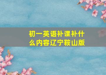 初一英语补课补什么内容辽宁鞍山版