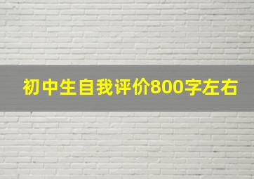 初中生自我评价800字左右