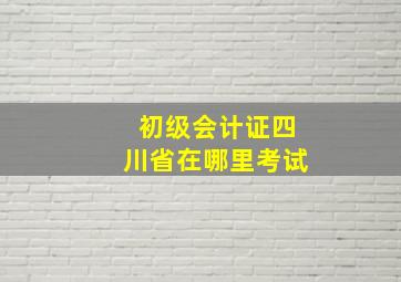 初级会计证四川省在哪里考试