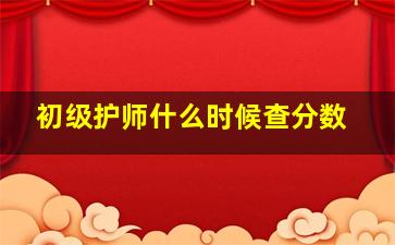 初级护师什么时候查分数