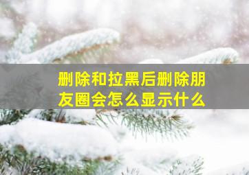 删除和拉黑后删除朋友圈会怎么显示什么