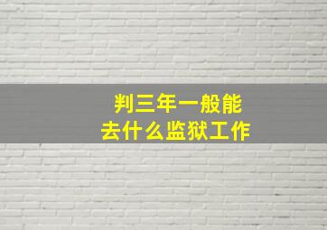 判三年一般能去什么监狱工作