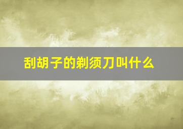 刮胡子的剃须刀叫什么