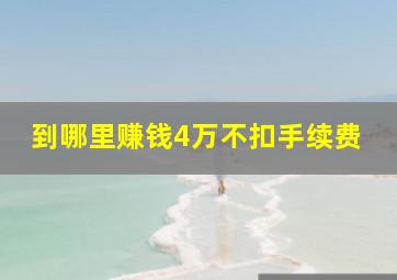 到哪里赚钱4万不扣手续费