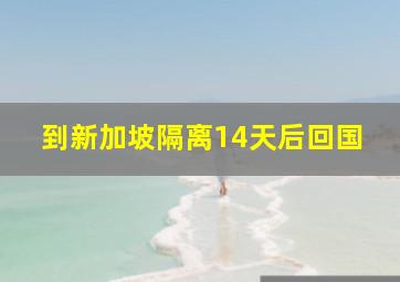 到新加坡隔离14天后回国