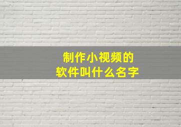 制作小视频的软件叫什么名字