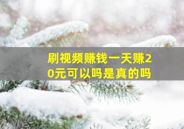 刷视频赚钱一天赚20元可以吗是真的吗