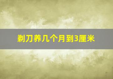 剃刀养几个月到3厘米