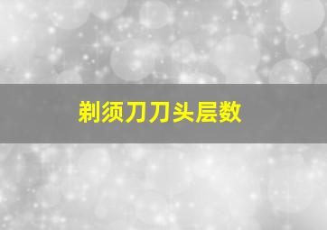 剃须刀刀头层数