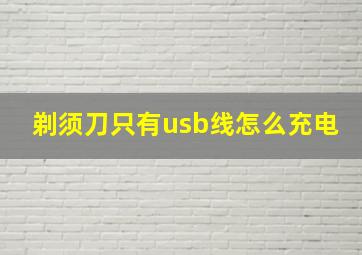 剃须刀只有usb线怎么充电