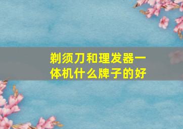 剃须刀和理发器一体机什么牌子的好