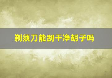 剃须刀能刮干净胡子吗