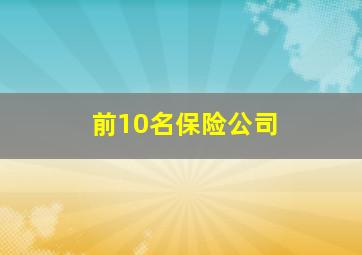 前10名保险公司