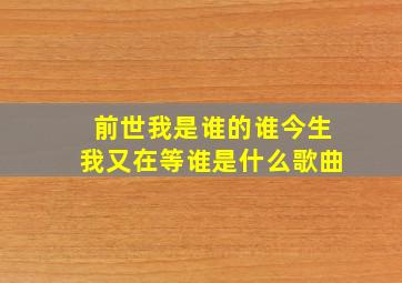 前世我是谁的谁今生我又在等谁是什么歌曲