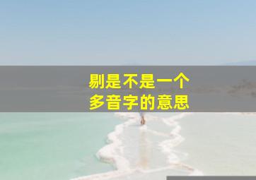 剔是不是一个多音字的意思